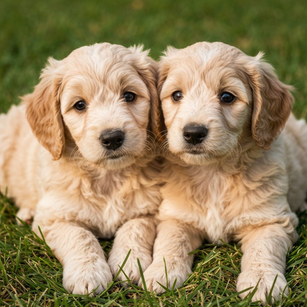 Puppies playing together